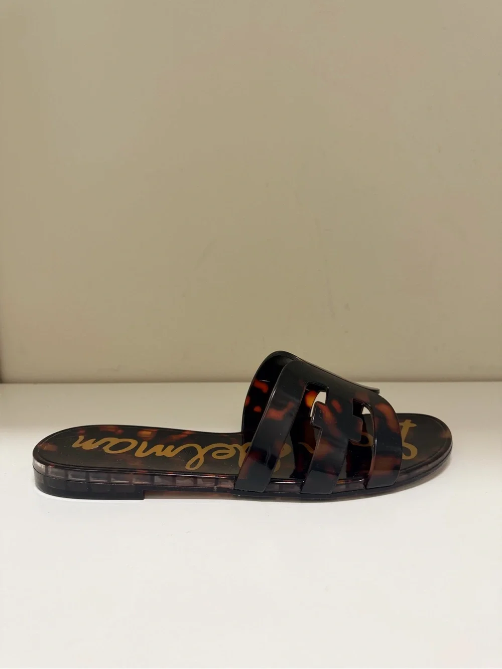 Sam Edelman Bay Tortoise Jelly Slide Sandal preppy beach vacation Size 8